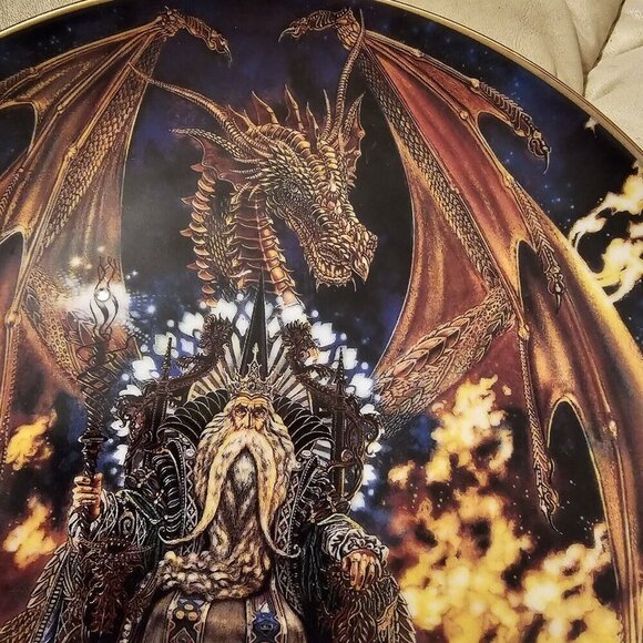 Vtg Franklin Mint DRAGON FIRE Myles Pinkney EDITION PLATE Royal Doulton Rc 2120 - Picture 9 of 9